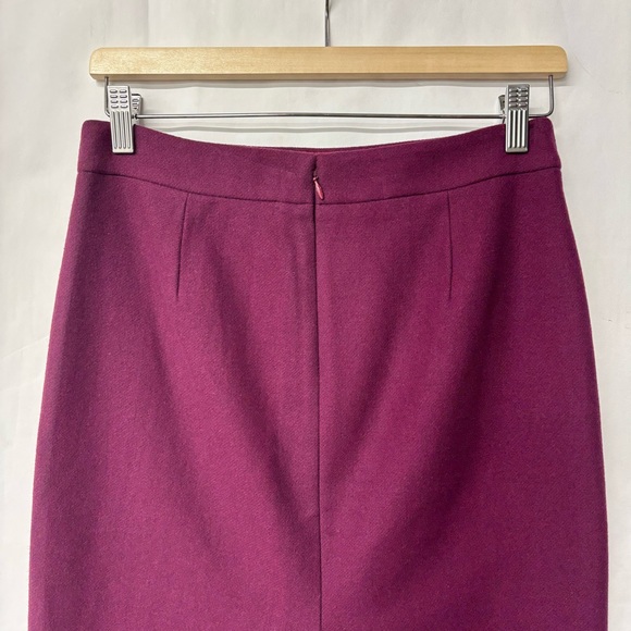 J. Crew Wool Blend The Pencil Skirt Straight Burgundy Wine Red Size 2 - Picture 6 of 17